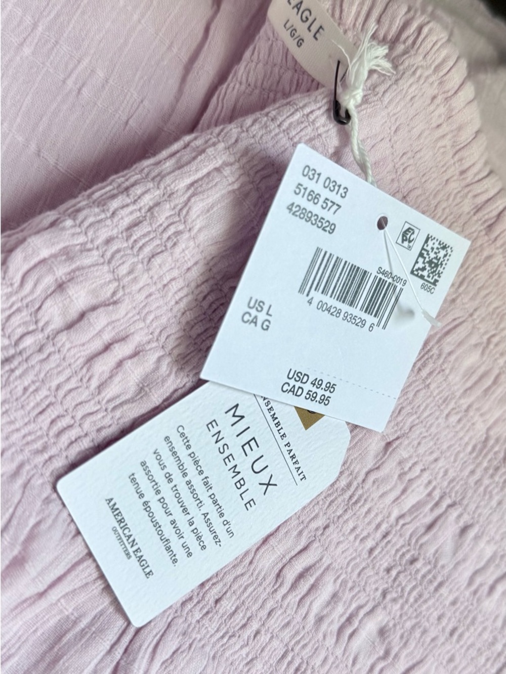 American Eagle High-Waisted Smocked Maxi Skirt— Pastel Pink - Picture 2 of 7